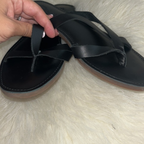 Madewell Boardwalk Risa Thong Slip On Sandals Black Leather 8 NWOT - Picture 5 of 5
